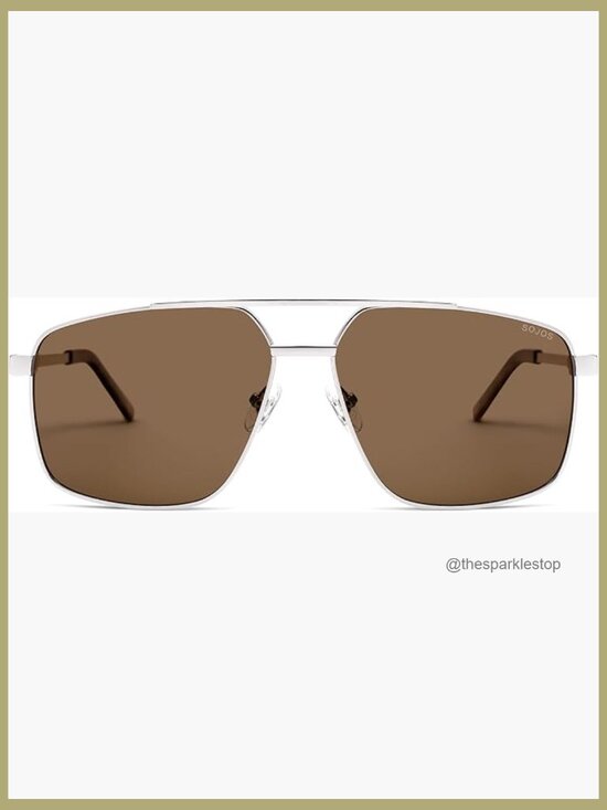 Trendy Square Polarized Aviator Sunglasses with Metal Frame main image 7